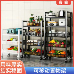 厂家批发厨房小推车置物架落地多层菜篮子厨房零食可移动收纳架子