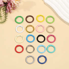 圆形钥匙扣多巴胺色系烤漆锌合金开口圈环手工diy挂件饰品配件
