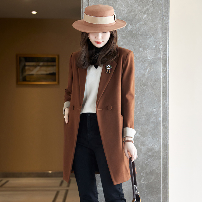 apricot autumn elegant classic suit jacket
