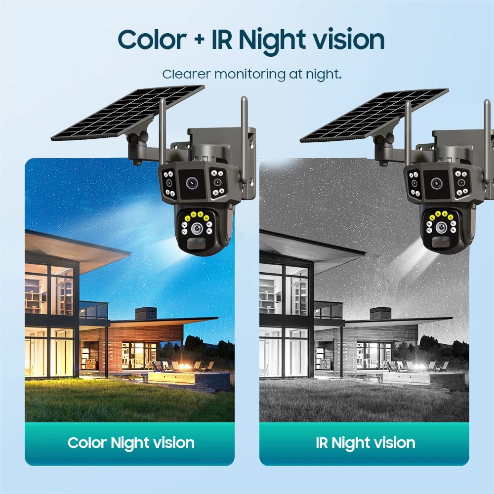 Wise Doctor Solar Surveillance Camera Outdoor 4G Full-Color Night Vision HD Smart Tracking Monitoring Camera