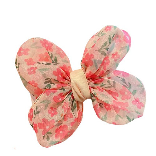 Korean-style girl hair ribbon butterfly knot cute princess hair tie hair clip hair accessory floral rubber bands