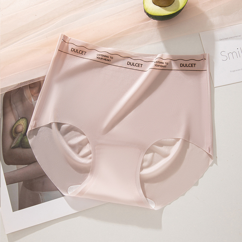 Ropa interior sin costuras para mujer entrepierna antibacteriana de algodón puro 2024 nueva seda de hielo de secado rápido sin pellizco cadera cintura alta para mujer refrescante