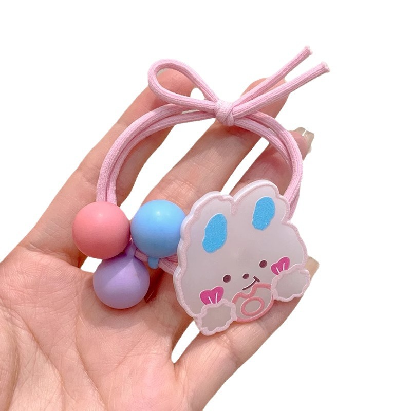 Anillo de cabello de niños correa de goma de cola de caballo cuerda de cabello de alta elasticidad colorida no daña cabello lindo tocado de niña dibujos animados