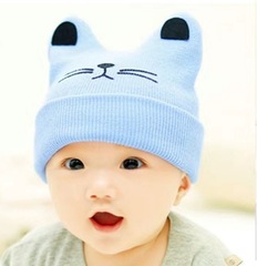冬季新款韓版兒童帽子 卡通造型男女寶寶針織套頭帽 廠家直銷