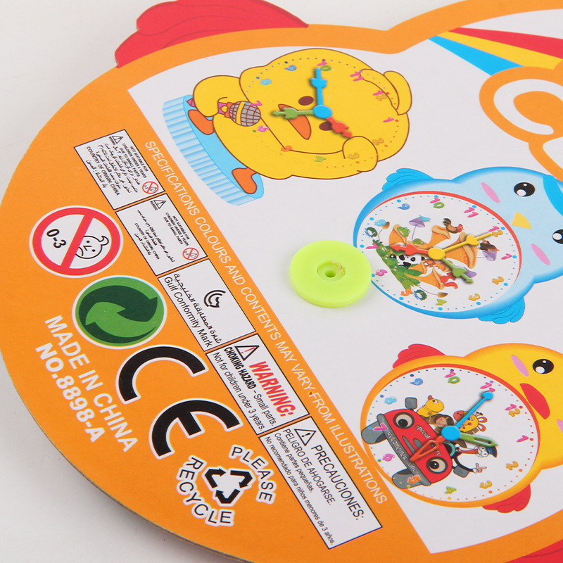Reloj de aprendizaje con diseño cartoon para niños - Para educación temprana e interacción padres-hijos - Preescolar - Venta transfronteriza