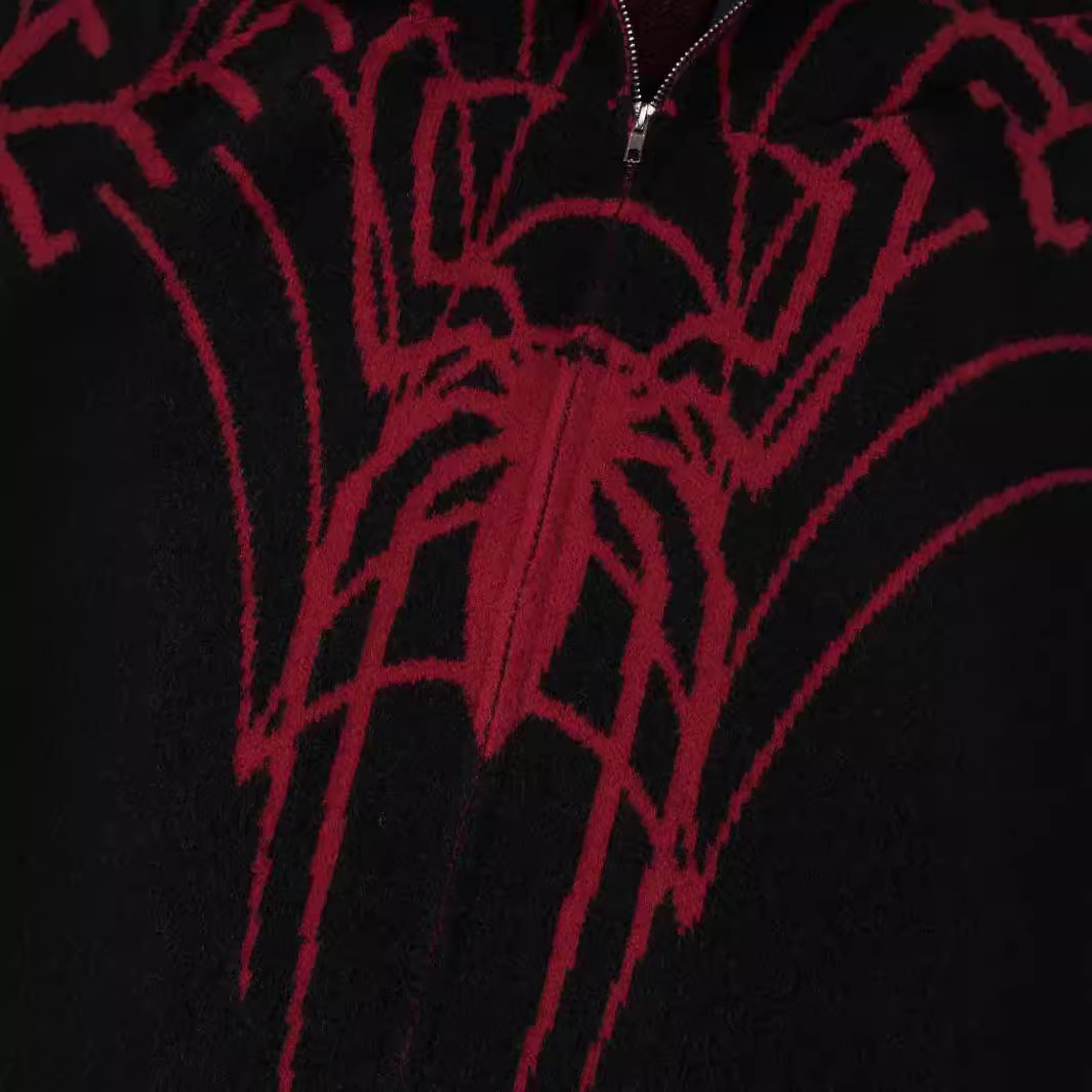 Men's Clothing new fashion casual street fashion long sleeved cardigan loose spider web dark unisex sweater_voghion.com