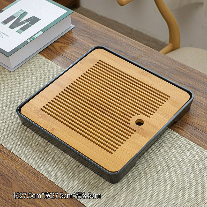 Bamboo Tea Tray — Rectangular & Square Drip Trays, Multi-Size 19–43 cm, Storage & Drainage