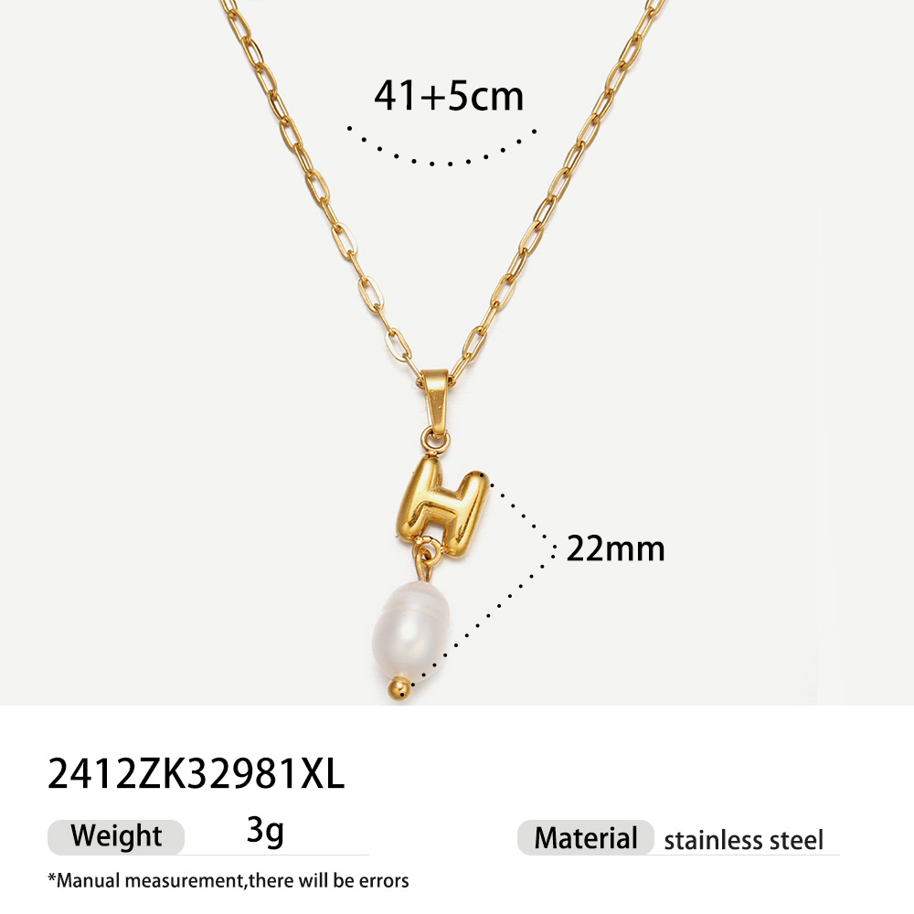 TENA collar de acero inoxidable de perlas verdaderas simplista de alto nivel nicho de diseño de acero de titanio collar de collar para mujeres image 57