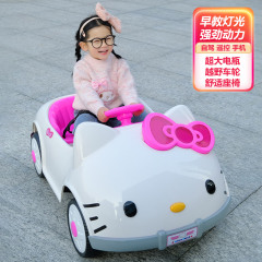 新品KTピンク猫子供電動玩具車リモコン可人四輪車女の子玩具車宝宝車