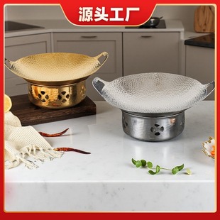 Commercial Alcohol Stove Stainless Steel Tableware Heating Hammered Pot 304 Pot Spicy Hot Pot Thickened Dry Pot
