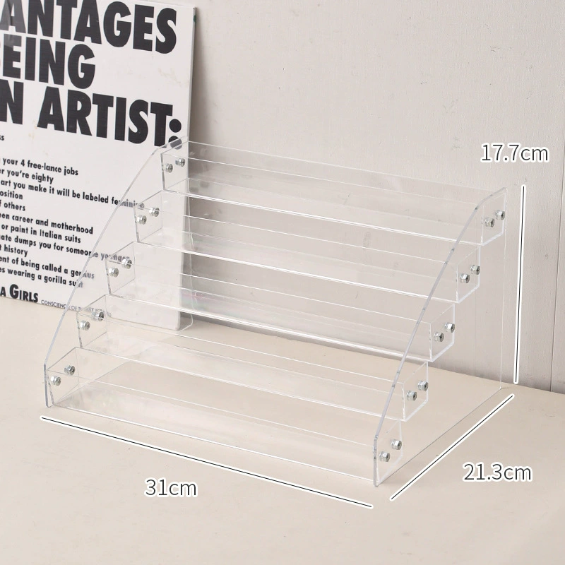 Desktop small card storage box large capacity transparent layered shelf 唧 唧