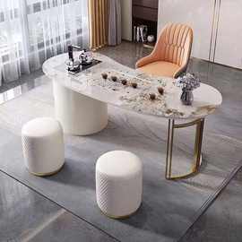轻奢岩板功夫茶桌椅组合现代简约家用阳台一体茶桌新中式办公茶台