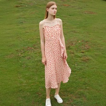 一手货源【麦斯兰】品牌专柜撤柜！方领清新碎花吊带连衣裙女25夏