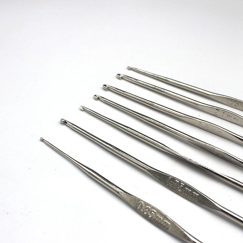 Single-head iron crochet hook small fine lace hook DIY knitting tool set crochet shoe material package sewing accessories