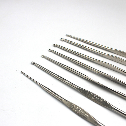 Single-head iron crochet hook small fine lace hook DIY knitting tool set crochet shoe material package sewing accessories