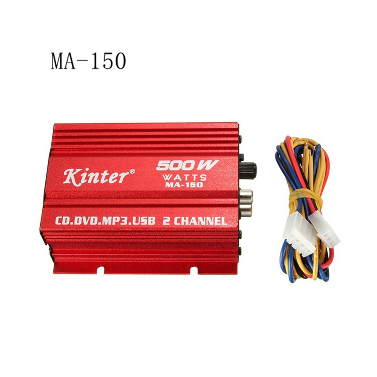 Kinterma150 Car 12Vmini Power Amplifier Motorcycle Car, Household 12V Pure Power Amplifier Amplifier