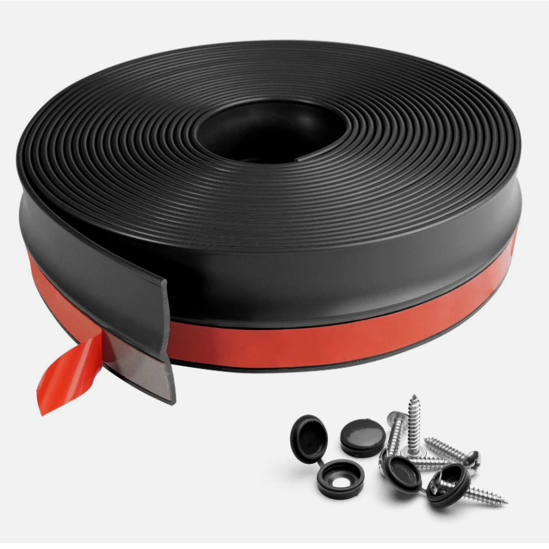 防水车库门密封件顶部和侧面密封条 PVC车库门护套卷帘门自粘胶条