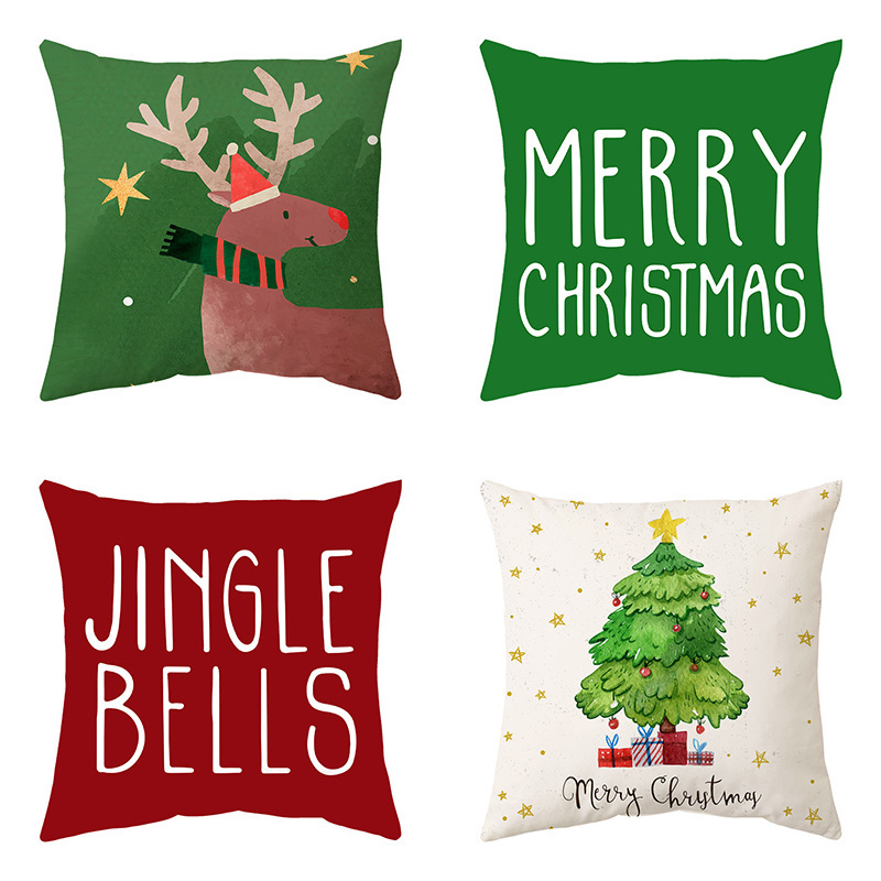 Moda Árbol De Navidad Papá Noel Alce Poliéster Fundas De Almohada display picture 2