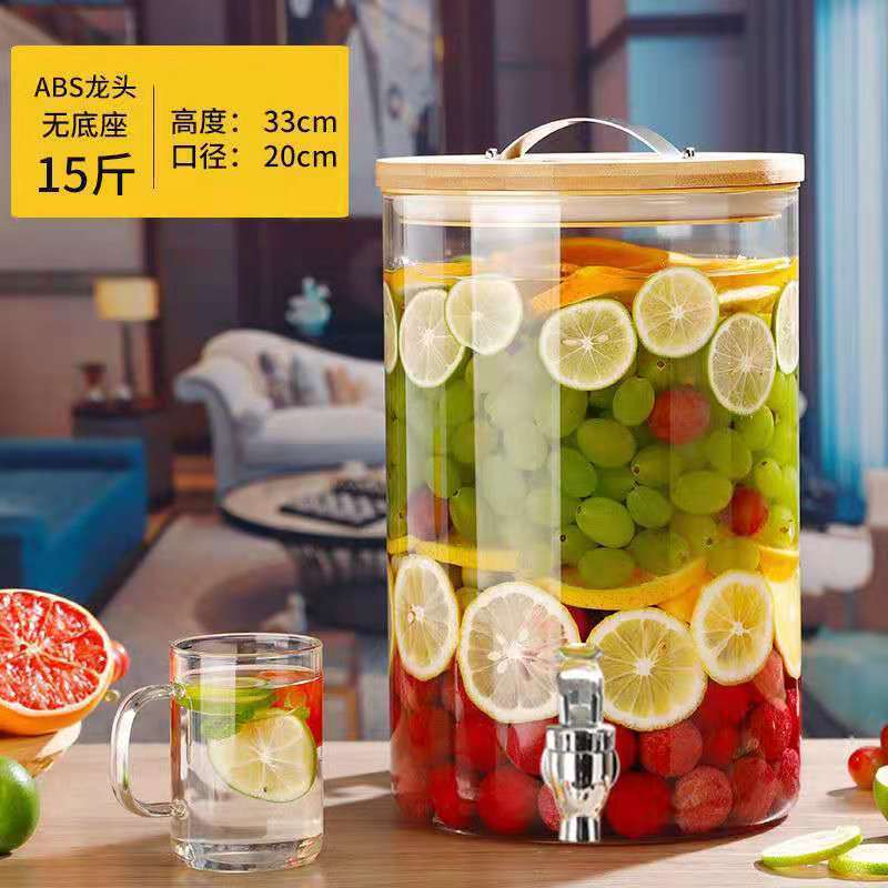 Hervidor frío de gran capacidad, hervidor de agua frío con grifo, hervidor de limón, jugo, bebida de cola, contenedor de barril, botella de vidrio de vino empapado