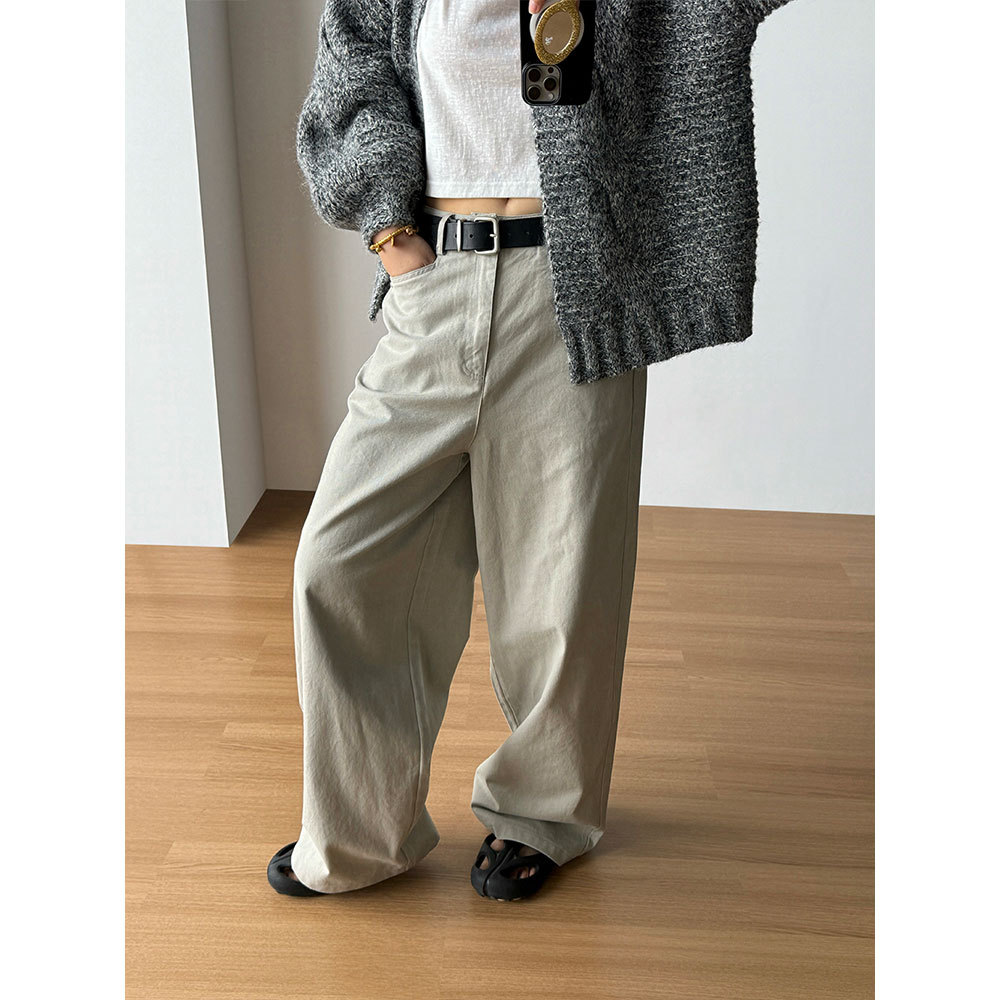 【王琪芝】美式复古休闲裤女秋冬简约高级感百搭宽松阔腿裤WQ403