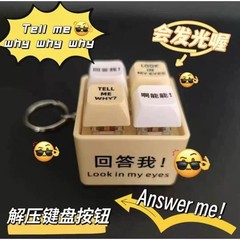 [新しいスタイル] Answer Me Toys 引用発音発光キーホルダー減圧キーおもちゃ友人への楽しいギフト