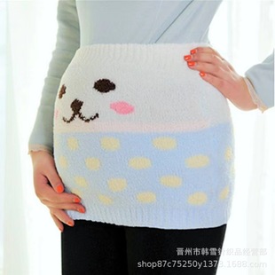 Thickened warm waist support adult belly roll female belly protection waist cartoon embroidered half cotton velvet Spring and Autumn Winter belly circumference Japanese style