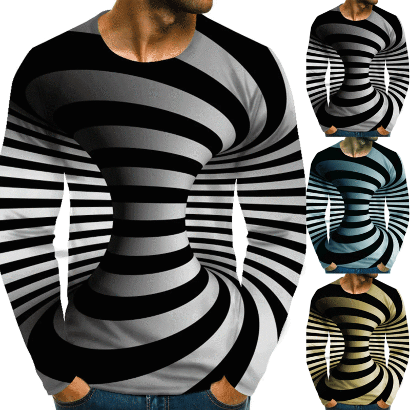 2023 European and American Export 3D Printed Long-Sleeved T-Shirt Amazon Aliexpress with Pictures Factory Factory Direct Delivery