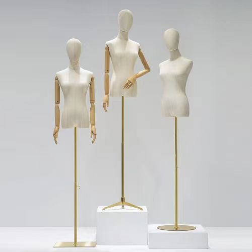 Modelo de accesorios tienda de ropa de mujer cuerpo completo modelo estante de ropa de mujer estante de muñeca de medio cuerpo humano estante de exhibición de ventana