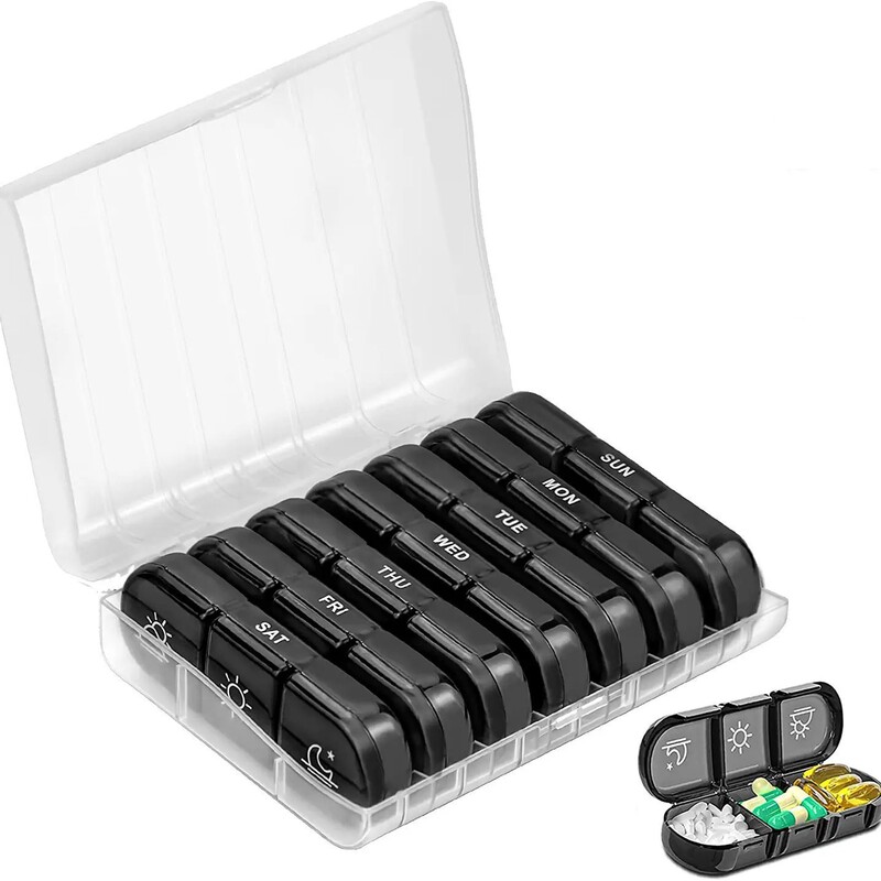 Amazonクロスボーダー薬箱収納ボックス 7日間 朝、昼、夜の21コンパートメント 薬を分けて梱包 大容量 密封 ポータブル|undefined