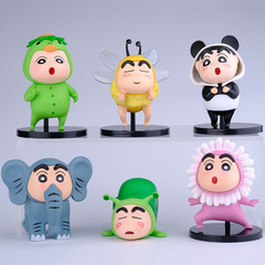 6 Styles of Crayon Shin-chan Cosplay Animal Series 2D Figure Gashapon Ball Doll Machine Decorative Trendy Toy Figurine Model