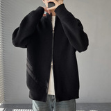 2026秋季青少年圆领长袖开衫毛衣男宽松运动针织衫透气罗纹底摆，男装针织衫/毛衣，星座614