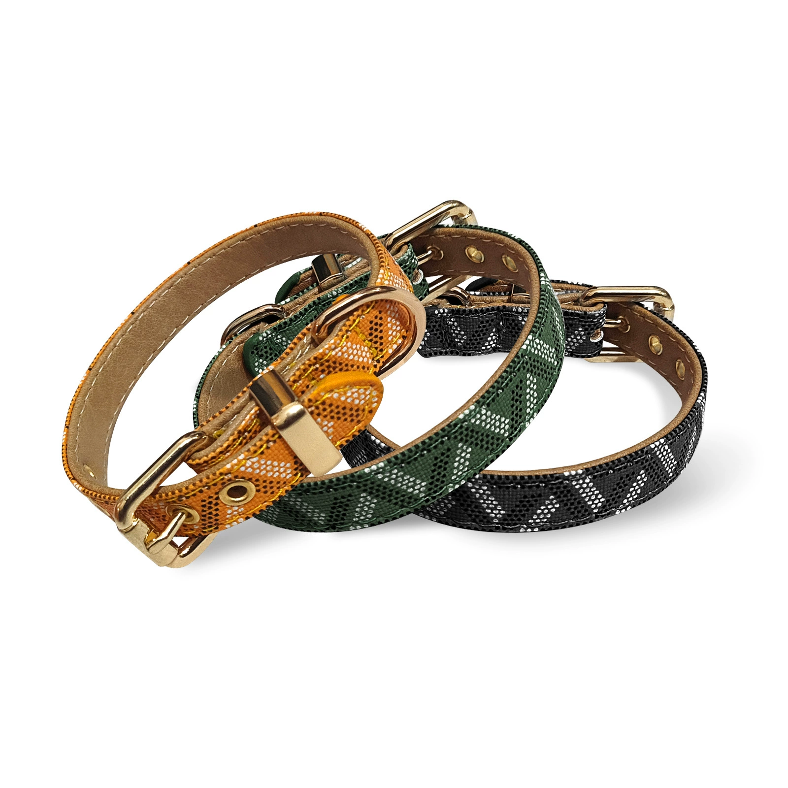 Модный ошейник с поводком для кошек и собак, подходит для средних и крупных собак, из искусственной кожи с металлической пряжкой, стильный аксессуар для маленьких собак.