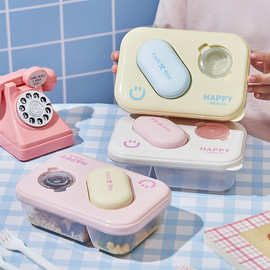 新款沙拉碗饭盒学生便当盒配有调料盒带餐具饭盒分格防串味保鲜盒