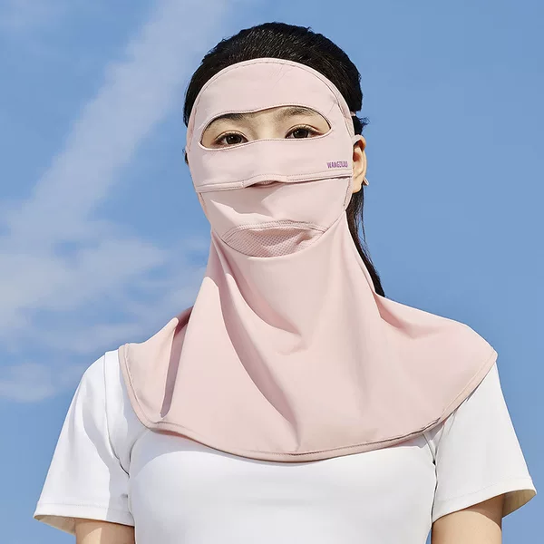 Sunscreen Face Cover Full-face UV-protection Face Gini Mask Women's Summer Sunshade Neck Protection Breathable Neck Cover