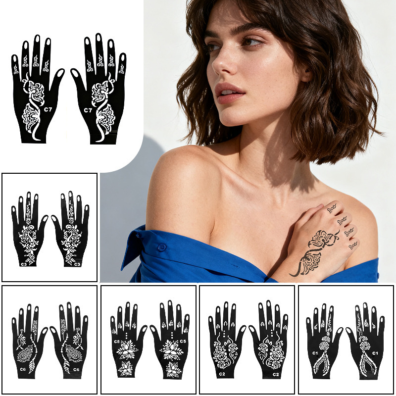 Temporary Hand-painted Tattoo Template Inkjet Tools Indian Henna Hollow Tattoo Juice Herbal Semi-permanent Tattoo Temporary Hand-painted Tattoo Template Inkjet Tools Indian Henna Hollow Tattoo Juice Herbal Semi-permanent Tattoo