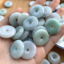 批发25nn翡翠平安扣吊坠散件 男女款缅甸冰糯种翡翠平安扣挂件