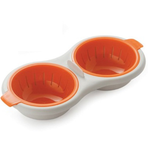 Mini double egg cooker, creative tableware, microwave egg steamer, double layer steamed egg bowl with lid, kitchen gadgets