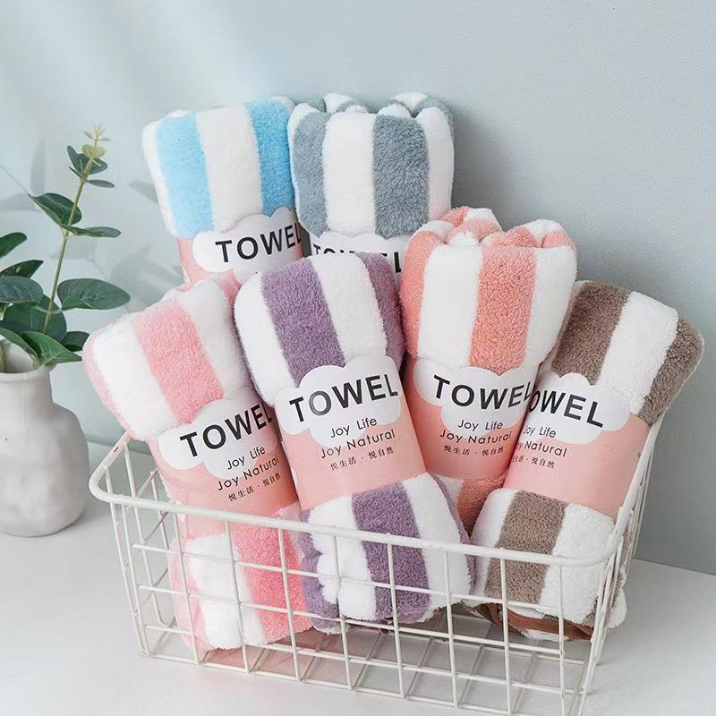 Fabricante suministro de toallas anchas absorción de agua gruesa toallas de color grandes toallas al por mayor de urdimbre de coral vello cinco toallas