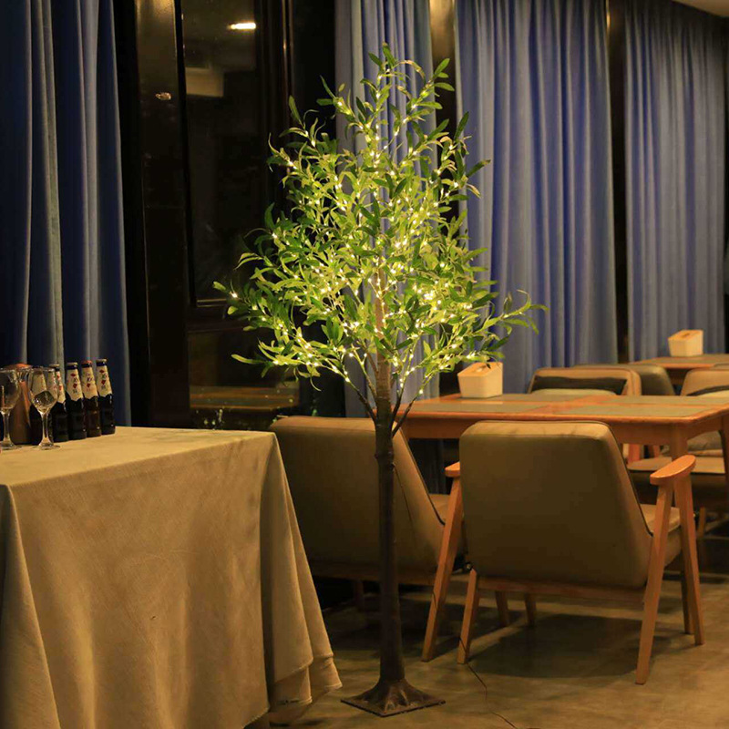 타이 저우 제조 업체 국경 녹색 잎 올리브 나무 빛 빛나는 나무 LED 나무 빛 크리스마스 휴일 장식 빛 올리브 잎