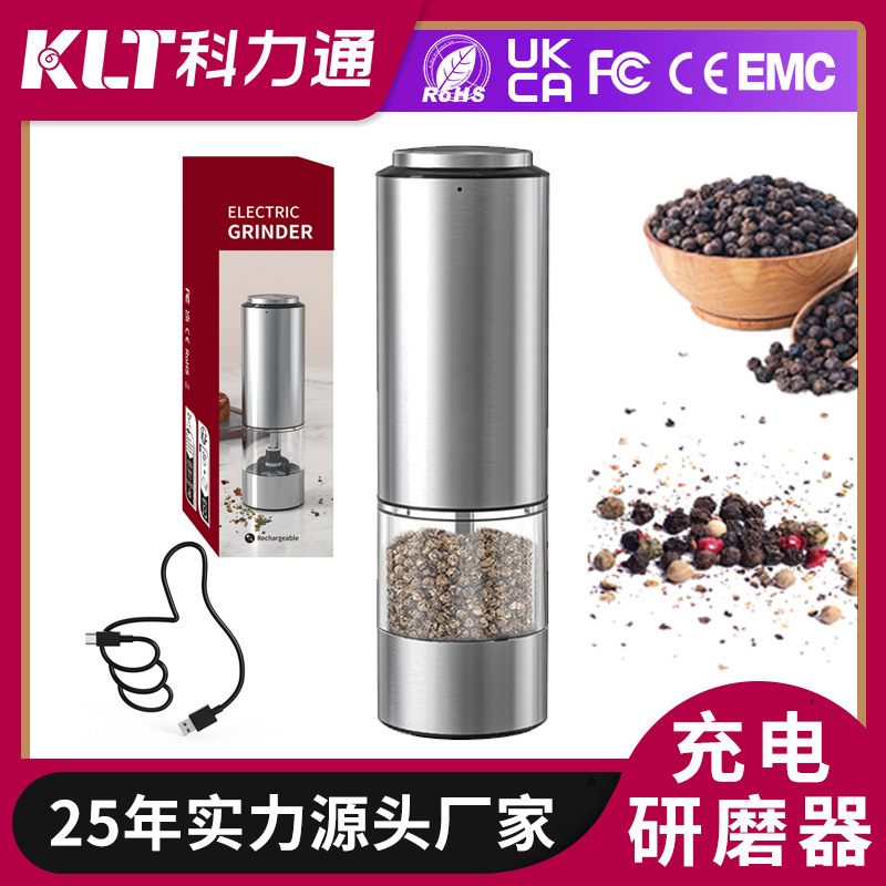 Kelitong Kitchen Tools Electric Black Pepper Gorgees USB Charging…
