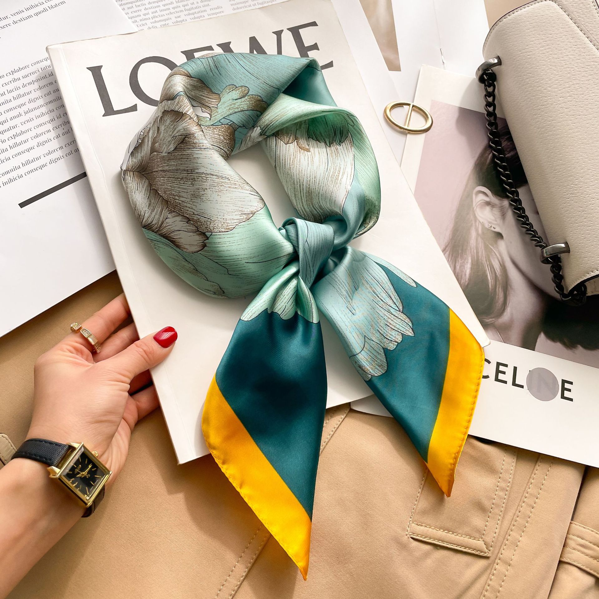 전국 색 큰 모란 하늘색