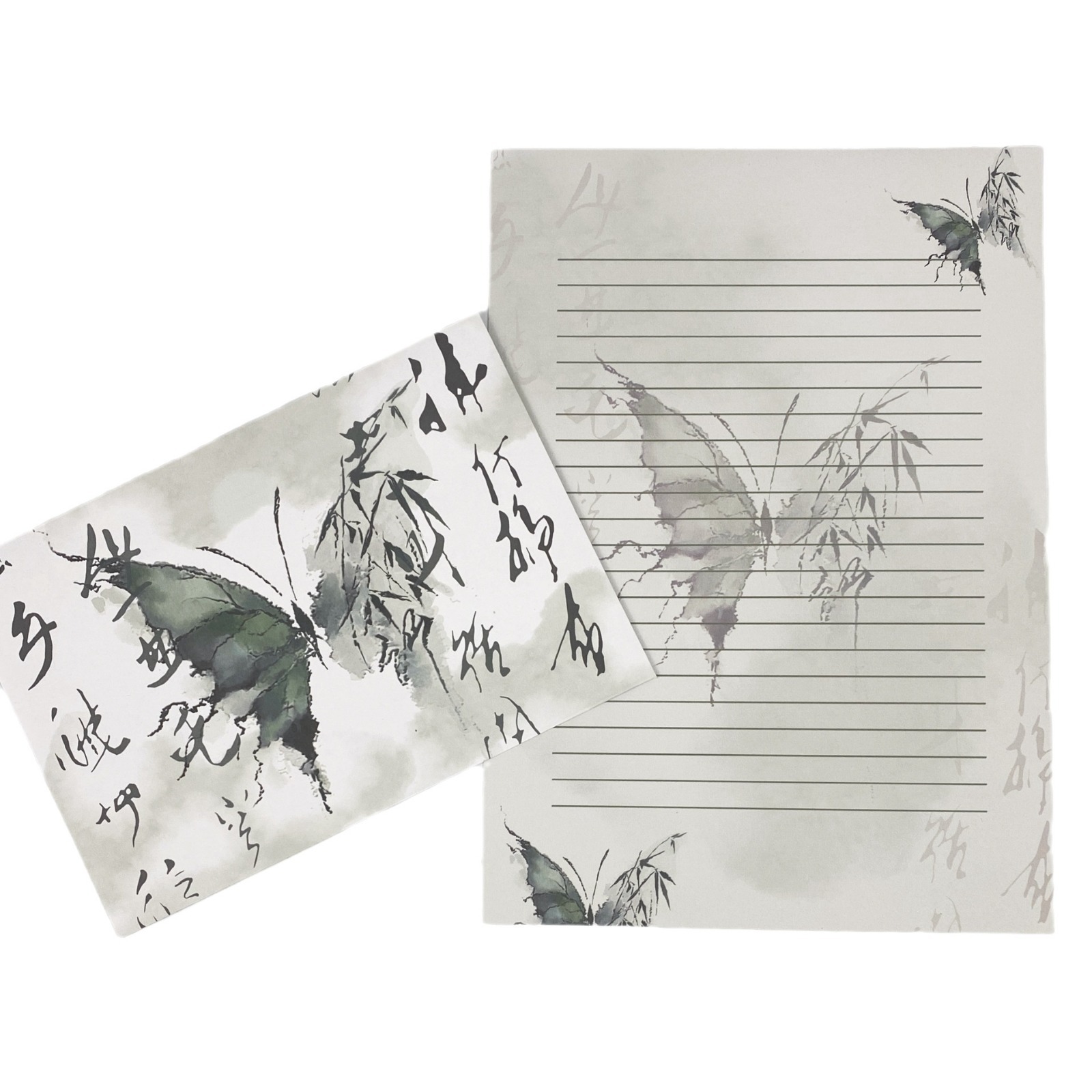2024 nuevo antiguo bambú tinta sobre mariposa carta creativa regalo conmemorativo mensaje escrito a mano en stock