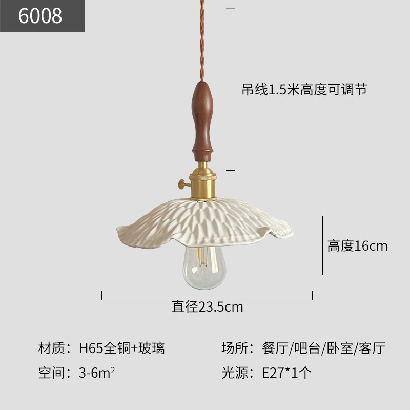 Lámpara Colgante de Estilo Japonés, Retro, Wabi-Sabi, de Nogal, Latón y Cerámica, Minimalista, para Vestíbulo, Comedor, Bar, Dormitorio, Lámpara de Noche