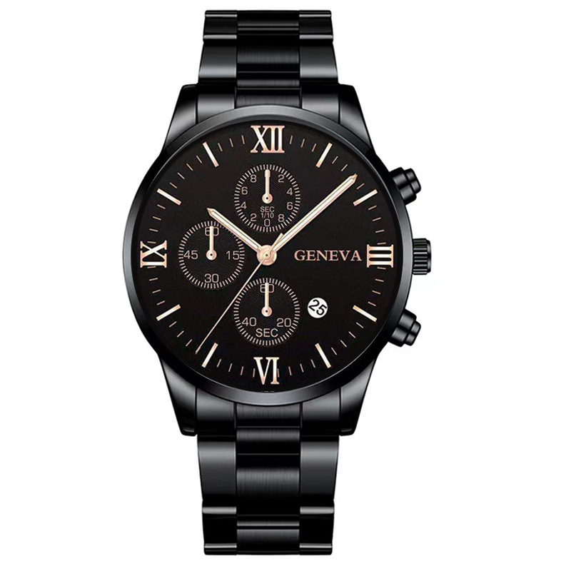 Popular Foreign trade cross-border men's large dial calendar student sports digital stainless steel quartz watch non-mechanical watch