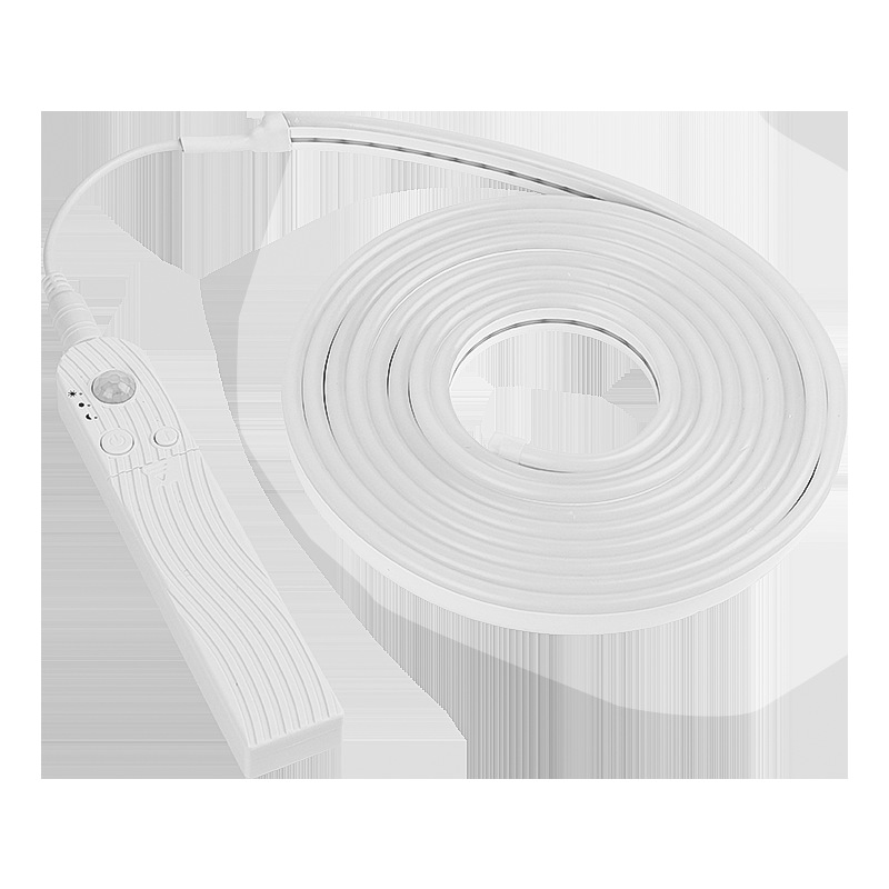 Luz de interfaz USB con barra de luz de ambiente LED carga Cuerpo Humano inducción mesita de noche dormitorio de la computadora luz nocturna autoadhesiva hecha a mano