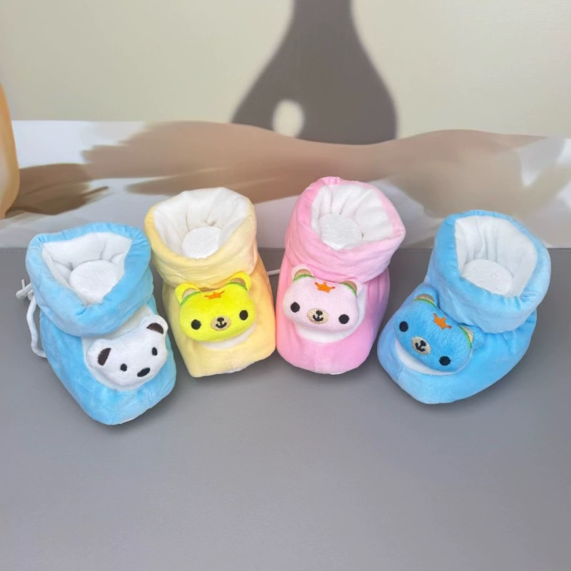 Новорожденные хлопчатобумажные туфли 0 Осень и зима нескользящие мягкие подошвы