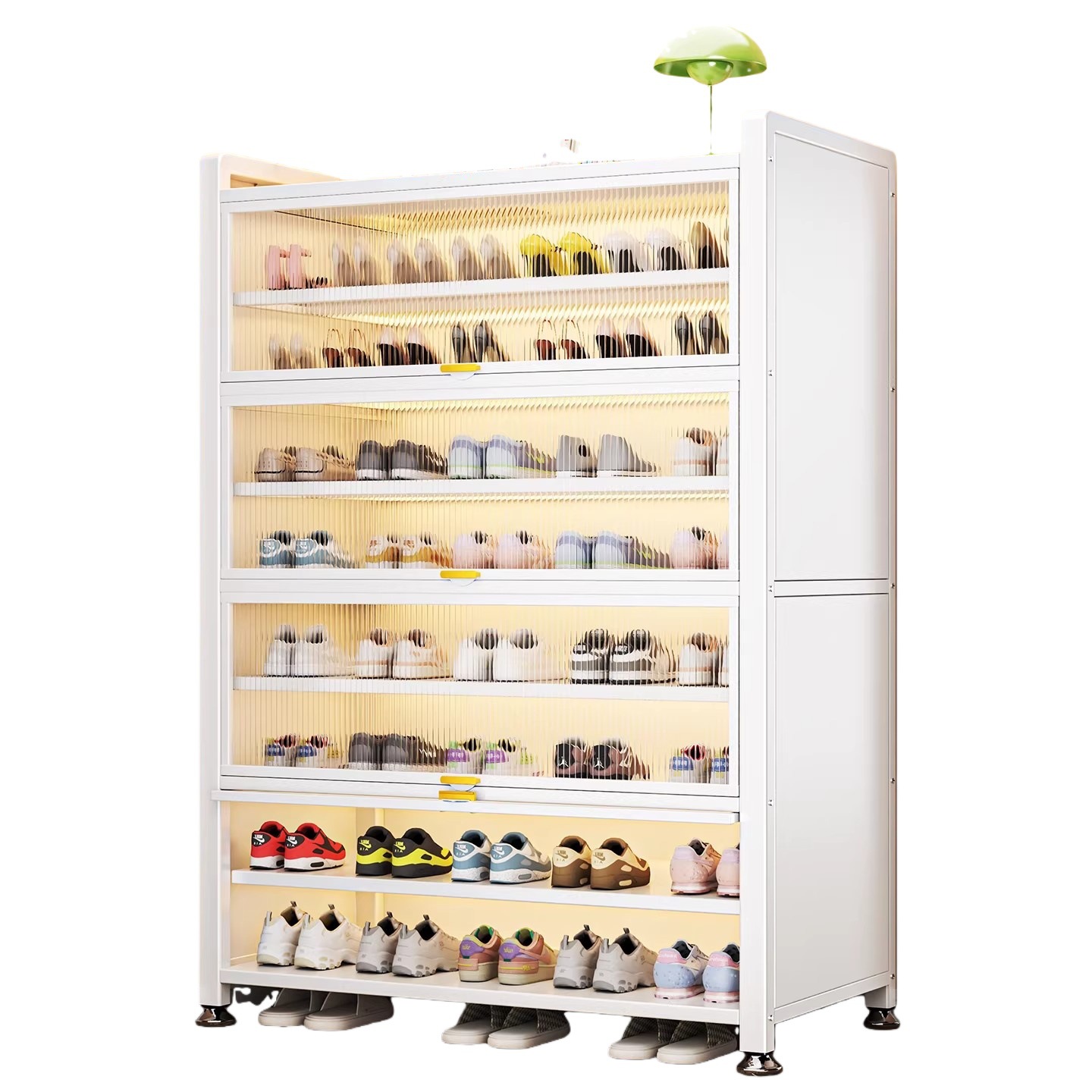 armario de zapatos de acero doméstico puerta de entrada armario de almacenamiento multicapa puerta de entrada armario de almacenamiento de gran capacidad puerta plegable estante de zapatos a prueba de polvo