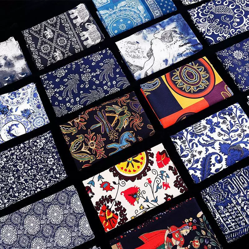 Ethnic blue and white cloth, ethnic style