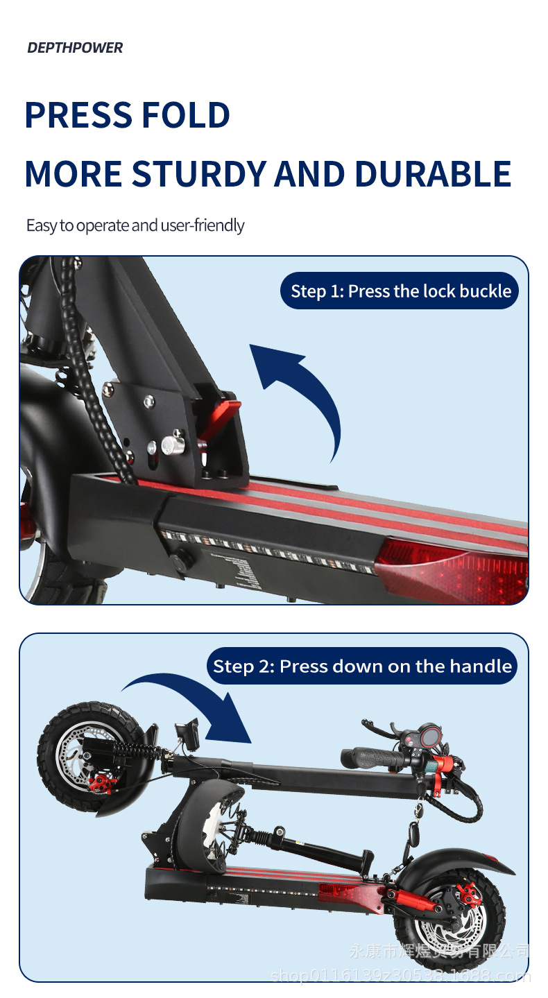 Cross-Border Exclusive Supply of Electric Scooters for Adults, Portable Folding Two-Wheeled Mobility Scooters, 10inch Models