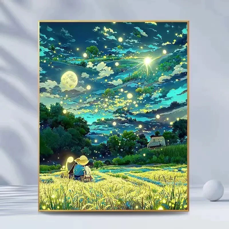 Кристальная живопись холст пейзаж — полный наборов DIY, размеры 30×40 и 40×50 см, деревянная коробка или белая рама